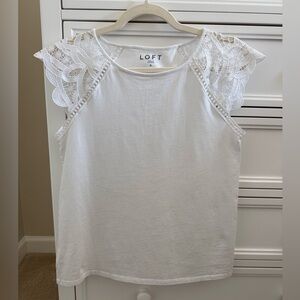 Loft Womens White Lace Shirt (S)